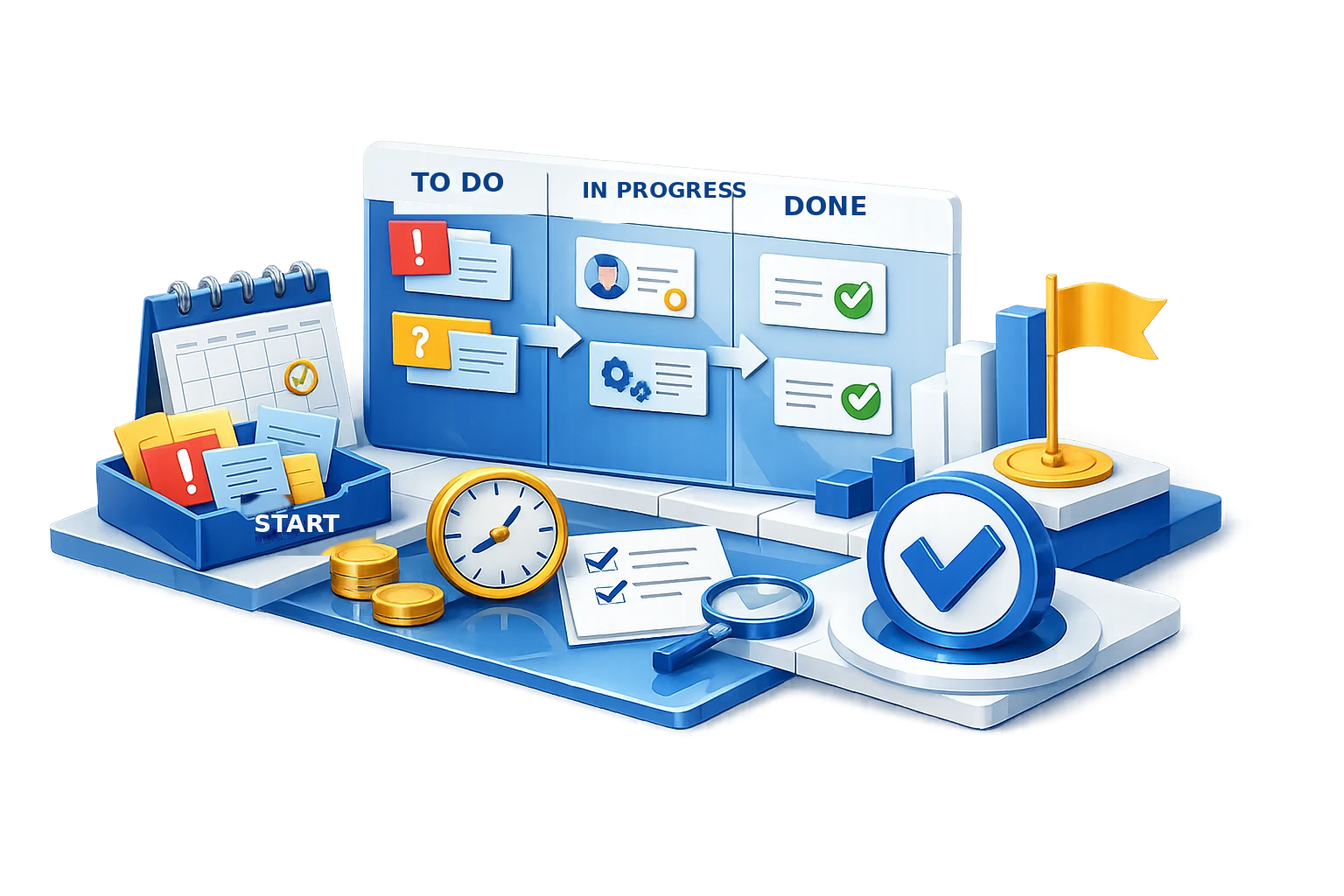 Task management and execution tracking system: tasks, work, done, deadline and execution tracking